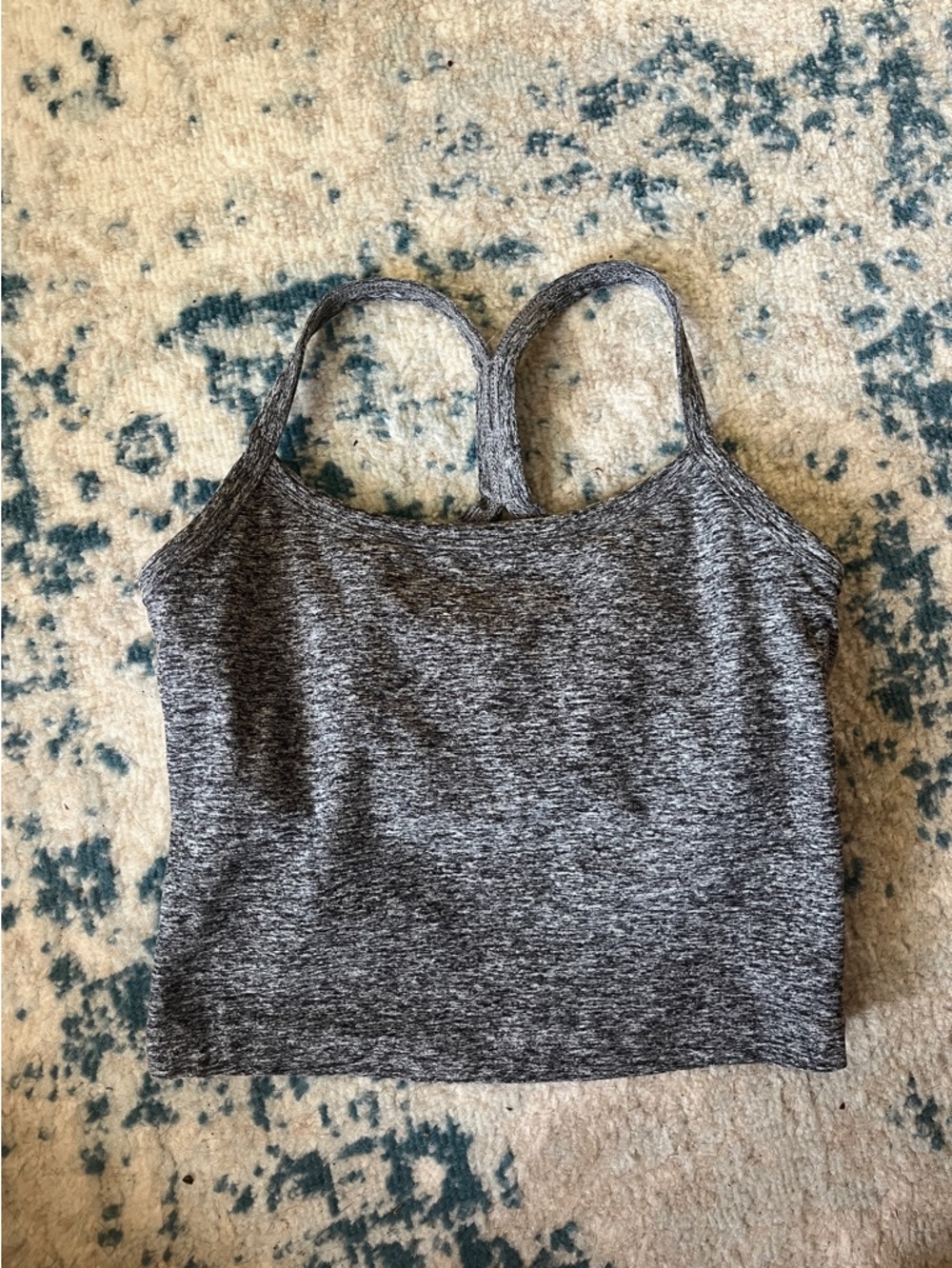 Beyond Yoga Heathered Gray Racerback Sports Bra Tank